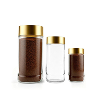 Vente en gros 200ml 400ml 800ml Grand pot en verre à café de cuisine Couvercle en plastique Conservation de la fraîcheur de qualité alimentaire Grain de café vide
