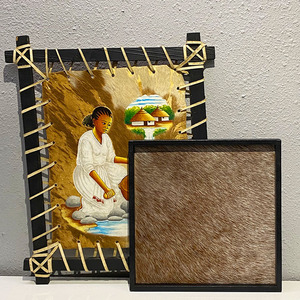 Nampan rambut kuda pola persegi ruang tamu sederhana model mewah modern dekorasi teras kamar houndstooth piring kayu - Product Image 6