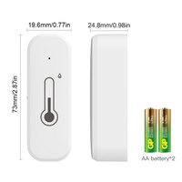 Sensor Kelembaban Suhu WiFi Sensor kehidupan cerdas dalam ruangan Sensor higrometer termostat bekerja dengan Alexa Google