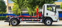 Camion benne à benne arrière Foton 6 tonnes diesel de haute qualité avec transmission manuelle, système de levage à crochet et grue de transfert