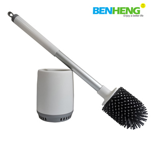 Brosse de nettoyage de toilettes en TPE souple de haute qualité, durable, réglable, écologique, à fixation murale, avec support en <span class=keywords><strong>aluminium</strong></span> pour salle de bain WC - Product Image 4