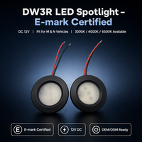 Projecteur LED encastré 12V certifié ECE R10, 3 températures de couleur (3000K, 4000K, 6500K), fixation par clip à ressort pour camping-car, fourgonnette, camion, bateau