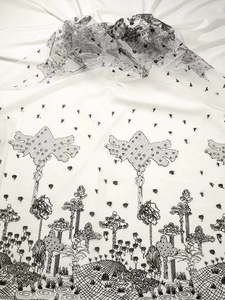 Vente directe d'usine, costume ancien Hanfu, style français, nuage de champignons, broderie noire, dentelle en maille, garniture en tissu 100% acrylique - Product Image 3