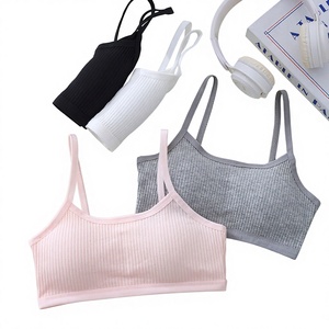 Y9275 Ropa interior de algodón puro sin aros para mujer, <span class=keywords><strong>adolescentes</strong></span>, <span class=keywords><strong>pubertad</strong></span>, 10-14 años, primera y segunda etapa, camisola, sujetador fino - Product Image 1