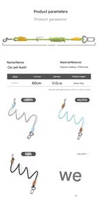 Vật nuôi xe dây xích an toàn với nhiều màu sắc tùy chọn bền Dây chất liệu và an toàn Carabiner an toàn lái xe vật nuôi xe dây xích an toàn - Product Image 6