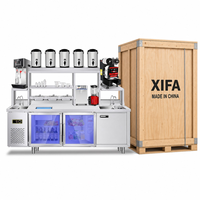 Ensemble d'équipements pour boutique de bubble tea tout-en-un, table de travail en acier inoxydable, machine automatique pour nouvelle boutique