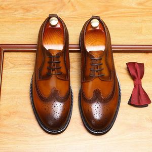High-Quality Men's Leather Shoes <b>Pointed</b>-<b>Toe</b> Anti-Slip Suitable for Business Formal Occasions Weddings Parties - Product Image 5