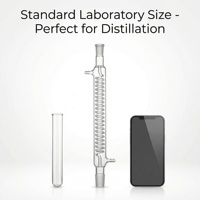 Condenseur Graham en verre borosilicaté transparent 100 ml avec tube interne spiralé pour distillation par reflux – Équipement de laboratoire de chimie scientifique