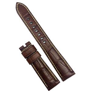 Bracelet de montre espagnol fait à la main, multicolore, vintage, de tailles multiples, avec logo personnalisé, bracelet en cuir d'alligator cousu à la main - Product Image 1