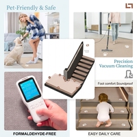 Tapis d'escalier modernes en polyester antidérapants, lavables, en diatomite, silencieux, rectangulaires, rayés, couleur unie pour usage domestique