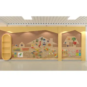 Hot Sale Wooden Interactive Wall Play Panel Indoor And Outdoor Unisex Activity Toy For Kids Set Packaging