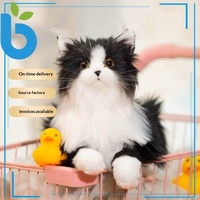 Jouets en peluche de simulation de chat, décorations d'intérieur apaisantes, en maille lavée, cadeaux d'anniversaire pour enfants, personnalisation prise en charge