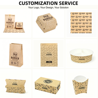 Boîtes à hamburgers en papier biodégradables écologiques, contenants alimentaires jetables compostables pour hamburgers, sandwichs à emporter