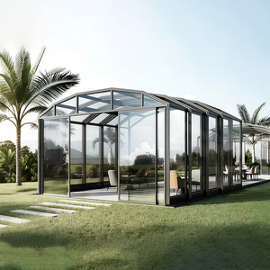 Solárium de Vidrio Moderno y Lujoso, Precio Competitivo, Pérgola de Aluminio para Exteriores, Motorizada, para Villa, Parque, Terraza de Invierno - Product Image 1