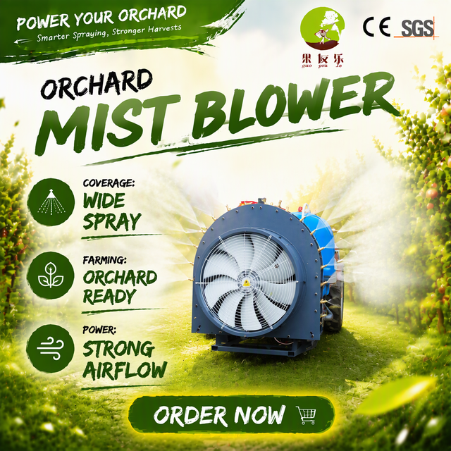 Agricultural Fogging Sprayer Pump Gearbox 500L Tank 22m Spray Width High Efficiency Orchard Spraying Equipment