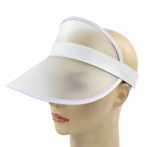 Topi pelindung matahari plastik kustom grosir topi PVC musim panas untuk pria wanita