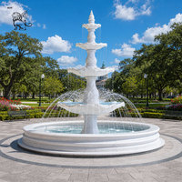 Fontaine en pierre classique européenne sculptée à la main, à 4 niveaux, pour la décoration extérieure des villas et jardins