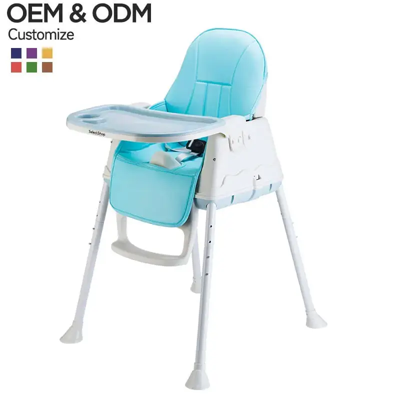 Kursi makan bayi multifungsi, kursi tinggi dapat dilipat nyaman bahan tidak beracun klip pada kursi anak