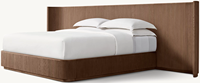 Lit en bois massif moderne pour villa de luxe, ensemble de meubles d'intérieur confortable pour appartement, lit double