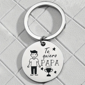 Vente en gros personnalisé logo étanche en acier inoxydable bijoux <span class=keywords><strong>porte</strong></span>-clés rond pour la <span class=keywords><strong>fête</strong></span> <span class=keywords><strong>des</strong></span> <span class=keywords><strong>pères</strong></span> anniversaire cadeau de noël - Product Image 2
