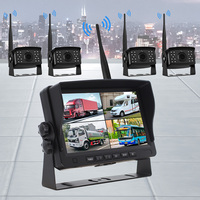 Kit de cámara de respaldo inalámbrico de 4 canales de 2,4 GHz con Monitor de visión trasera de 7, 9 y 10 pulgadas, Sensor de imagen AHD para grabación de vídeo DVR de camión