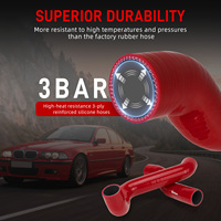 Tuyau de radiateur supérieur et inférieur en silicone BEVINSEE pour BMW E46 M52tu M54 M56 Rouge