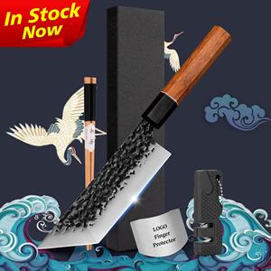 Manche octogonal japonais 7 pouces acier forgé martelé noir Deba <span class=keywords><strong>Sushi</strong></span> Sashimi Master Usuba couteau acheter pour <span class=keywords><strong>restaurant</strong></span> - Product Image 1