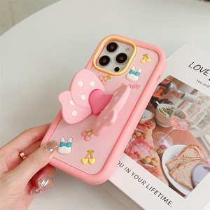 Custodia porta fiocco rosa di alta qualità con cuore da ragazza che scoppia per <span class=keywords><strong>iPhone</strong></span> - Product Image 6