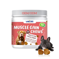 OEM/ODM Permen Kunyah Lembut Penambah Massa Otot Anjing & Kucing 100% Alami Multivitamin Protein Tinggi dengan Omega-3 & Enzim Pencernaan