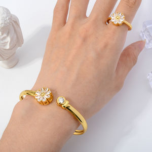 Joyería de Diseño Inspirada en el Lujo, Llena de Circonitas, Accesorios para Mujer, Brazalete, Anillo - Product Image 5