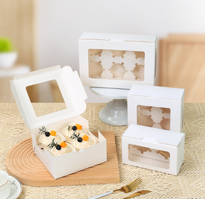 Eco-Friendly High-End White Card Paper Die-Cut Folded Box Transparent PET Window Film Glue-Free Assembly Firm Smooth <b>Square</b> Box - Product Image 1