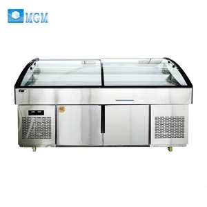 Vitrine réfrigérée commerciale pour restaurant, type porte ouverte, <span class=keywords><strong>armoire</strong></span> à dim sum avec marbre pour la présentation de fruits de mer et de gâteaux - Product Image 1