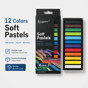 Giorgione – Lot <span class=keywords><strong>de</strong></span> 12 pastels carrés non toxiques pour artistes, enfants, étudiants et débutants - Product Image 1