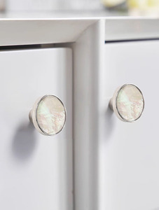 Hot Sale Solid Brass Natural <strong>Shell</strong> <strong>Drawer</strong> <strong>Handles</strong> Silver Chrome Kitchen <strong>Cabinet</strong> <strong>Knob</strong> Cupboard <strong>Pulls</strong> - Product Image 4