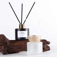 Parfum circulaire arrondi clair vide 100ml sans feu parfums d'intérieur Reed bouteille en verre diffuse