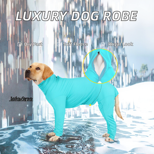 Elegant Luxury Princess Style XS <b>Dog</b> <b>Bath</b> Robe Solid Pattern Super Water Absorption Coral Fleece Drying Fiber Material - Product Image 2