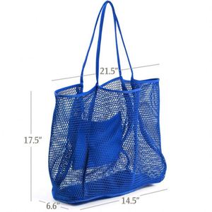 Bolsa de Compras de Malla Plegable Reutilizable, Bolsa de Playa de Malla Portátil para Viajes, Picnic y Vacaciones - Product Image 4