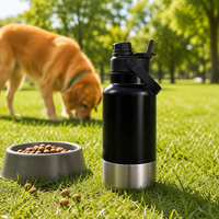 Bouteille d'eau et gamelle 2-en-1 en acier inoxydable de 32 oz, personnalisée, avec rapport de test REACH, double paroi isolée sous vide pour chiens et chats en voyage