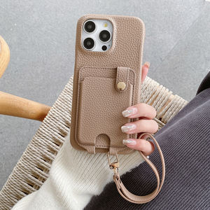 Dragonne cartes poche en cuir couverture de téléphone portable pour Samsung S25 Ultra S24 PU portefeuille <span class=keywords><strong>Android</strong></span> étui de téléphone pour iPhone 16 15 14 12 - Product Image 3