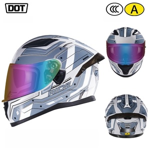 Nouveau casque intégral de moto avec visière solaire rabattable intégrée, coque en ABS, toutes saisons, taille unique, certifié CCC pour remplacement - Product Image 5