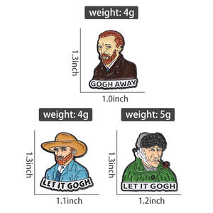 دبابيس رسم زيتي من Gogh ، شخصيات بروش من المينا ، لحقيبة الظهر ، إكسسوارات الملابس ، دبوس مجوهرات - Product Image 4