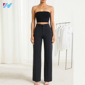 Pantaloni Eleganti da <span class=keywords><strong>Donna</strong></span> a Vita Alta e Gamba Dritta, Personalizzabili e alla Moda - Product Image 1