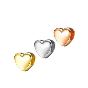 925 Sterling <b>Silver</b> Stamping Jewelry <b>Charm</b> Blanks Engravable Heart <b>Charm</b> Fit Snake <b>Bracelet</b> - Product Image 1