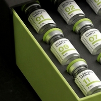 Boîte rigide noire personnalisée pour flacons de peptides, impression offset et sérigraphie sur éponge