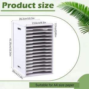 <b>File</b> Rack Multi Layer Storage A3 A4 Paper Desktop <b>Organizer</b> PVC Office Supplies Adjustable Dividers - Product Image 3