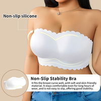 Soutien-gorge sans bretelles pour femme, fin, à bord festonné, sans couture, sans armatures, push-up, bonnet 3/4, invisible, pour mariage et soirée, vente en gros sous marque privée