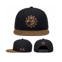 Gorra Deportiva de 5 Paneles, Estructurada, de Algodón Premium, de Dos Tonos, con Visera Plana, Logotipo Bordado Personalizado, Gorras Vintage Ajustadas para Exteriores