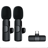 Mikrofon Lavalier 2.4GHz 2 in 1, mikrofon Mini portabel 2 in 1 tarik harga pabrik untuk iPhone