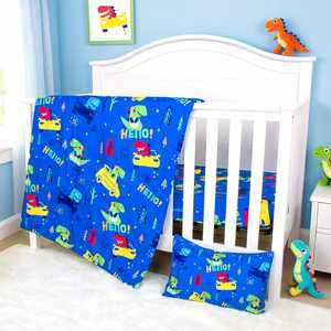 3 Piece Dinosaur Baby Boys Crib Bedding <b>Sets</b> with Baby <b>Comforter</b> Crib Sheet Pillowcase Nursery Bedding <b>Set</b> - Product Image 2