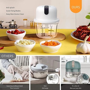 New Electric Garlic Chopper USB <b>Mini</b> Portable Veggie Chopper Garlic <b>Grinder</b> Masher Onion Wireless Household Food Processor Tool - Product Image 4